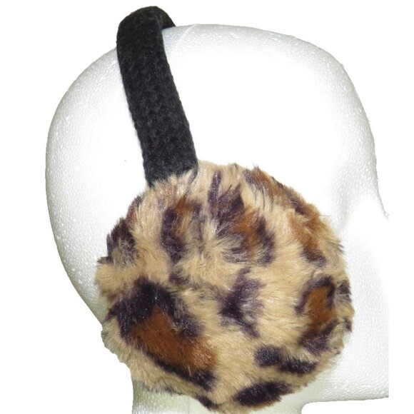 Hat Attack Faux Fur Leopard Print Women's Ear Muffs - Picture 1 of 5
